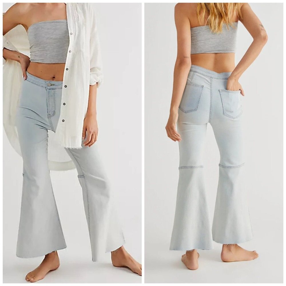 Free People Youthquake Cropped Flare Jeans